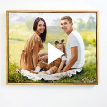 Фотография на холсте 30х30 в парящей теневой рамке цвета античное золото