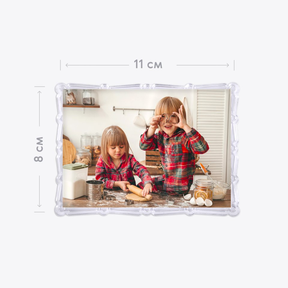 Фигурный акриловый магнит 110х80