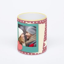 Кружка с желтой ручкой и ободком