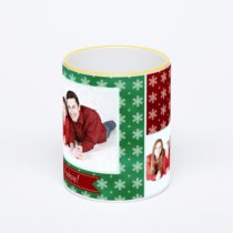 Кружка с желтой ручкой и ободком