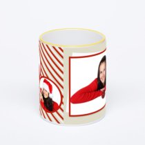 Кружка с желтой ручкой и ободком