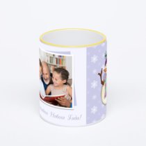 Кружка с желтой ручкой и ободком