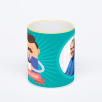 Кружка с желтой ручкой и ободком