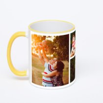 Кружка с желтой ручкой и ободком