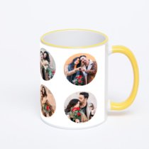 Кружка с желтой ручкой и ободком