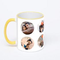 Кружка с желтой ручкой и ободком