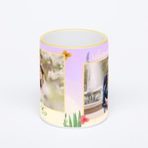 Кружка с желтой ручкой и ободком