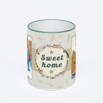 Кружка с зеленой ручкой и ободком