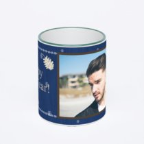 Кружка с зеленой ручкой и ободком