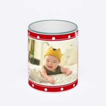 Кружка с зеленой ручкой и ободком