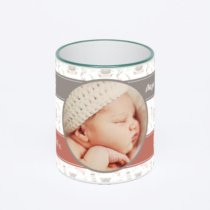 Кружка с зеленой ручкой и ободком