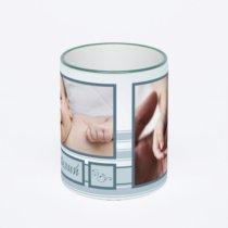 Кружка с зеленой ручкой и ободком