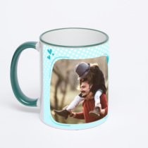 Кружка с зеленой ручкой и ободком