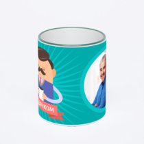 Кружка с зеленой ручкой и ободком