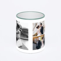 Кружка с зеленой ручкой и ободком