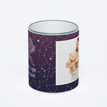 Кружка с зеленой ручкой и ободком