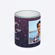 Кружка с зеленой ручкой и ободком