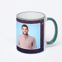 Кружка с зеленой ручкой и ободком