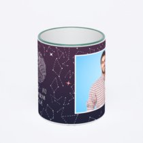 Кружка с зеленой ручкой и ободком