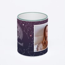 Кружка с зеленой ручкой и ободком