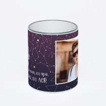 Кружка с зеленой ручкой и ободком