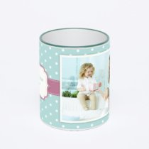 Кружка с зеленой ручкой и ободком