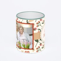 Кружка с зеленой ручкой и ободком