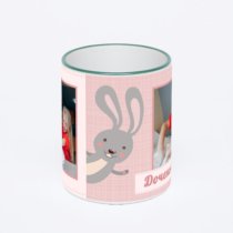 Кружка с зеленой ручкой и ободком