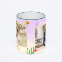 Кружка с зеленой ручкой и ободком