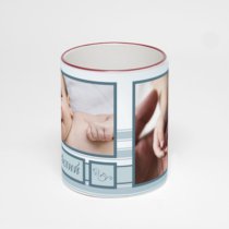 Кружка с бордовой ручкой и ободком