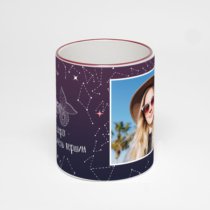 Кружка с бордовой ручкой и ободком