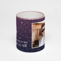 Кружка с бордовой ручкой и ободком