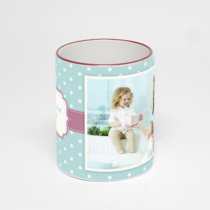 Кружка с бордовой ручкой и ободком