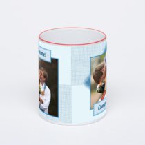 Кружка с красной ручкой и ободком