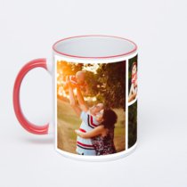 Кружка с красной ручкой и ободком