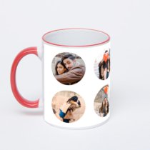 Кружка с красной ручкой и ободком