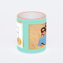 Кружка с оранжевой ручкой и ободком