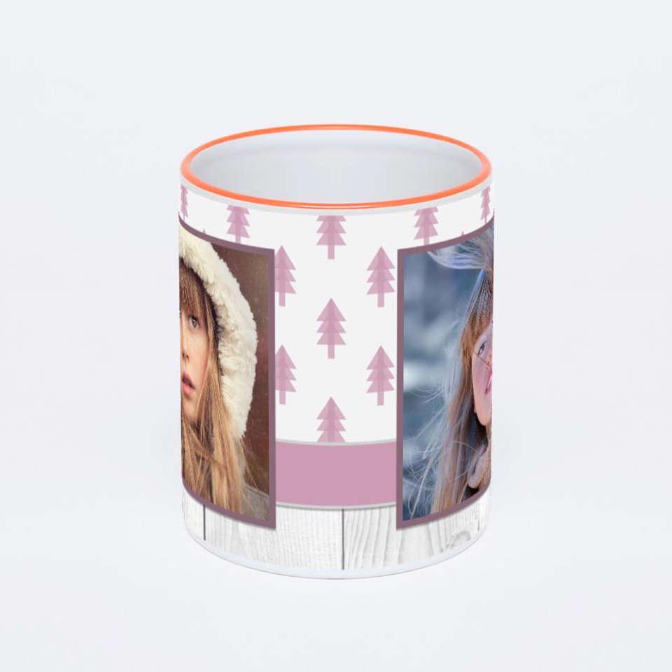 Кружка с оранжевой ручкой и ободком