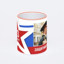 Кружка с оранжевой ручкой и ободком