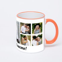 Кружка с оранжевой ручкой и ободком