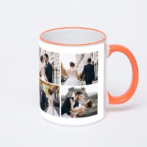 Кружка с оранжевой ручкой и ободком