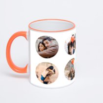 Кружка с оранжевой ручкой и ободком