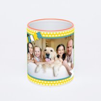 Кружка с оранжевой ручкой и ободком