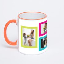 Кружка с оранжевой ручкой и ободком