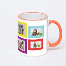 Кружка с оранжевой ручкой и ободком