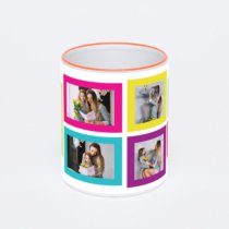 Кружка с оранжевой ручкой и ободком