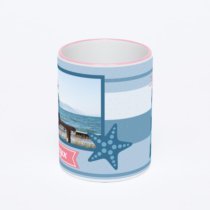 Кружка с розовой ручкой и ободком