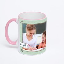 Кружка с розовой ручкой и ободком