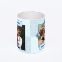 Кружка с розовой ручкой и ободком