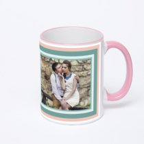 Кружка с розовой ручкой и ободком